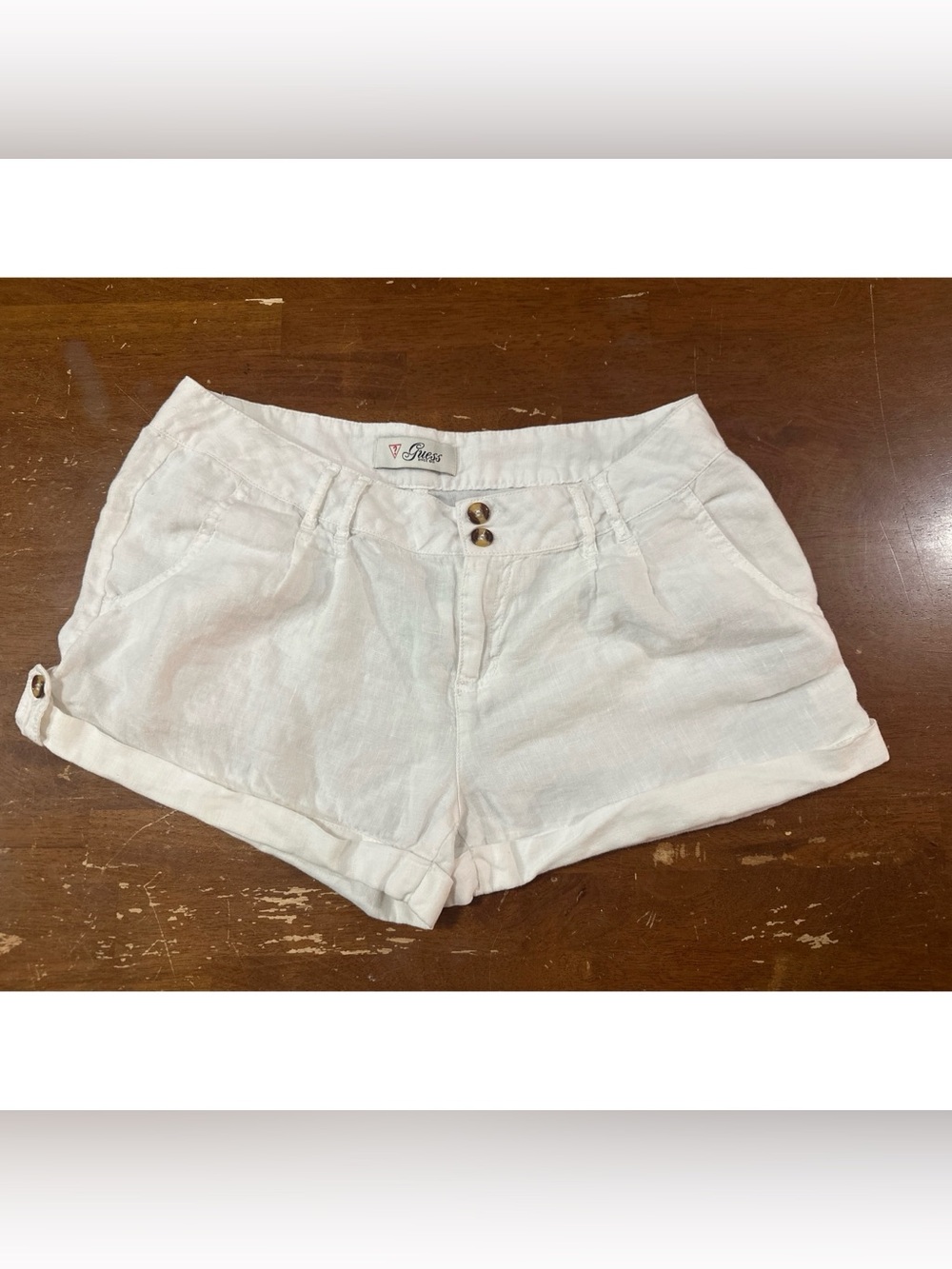 GUESS Linen Women's White Shorts